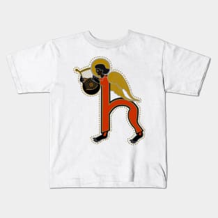 Turquoise Dark Angel Letter H 2 Kids T-Shirt